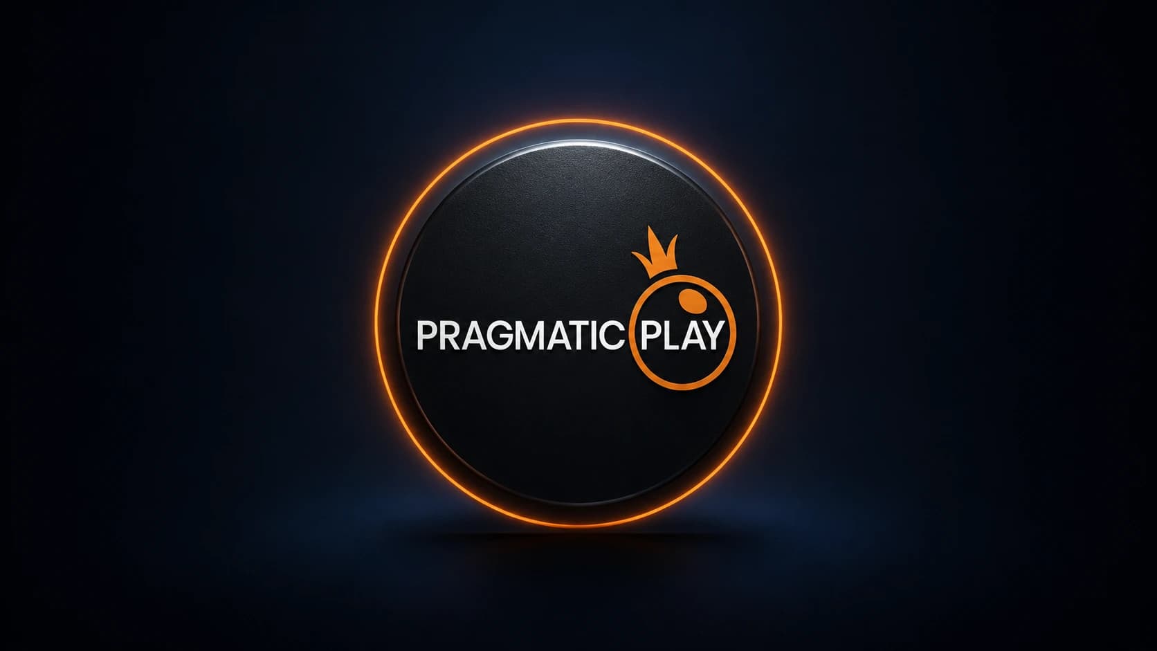 Pragmatic Play logo surrounded by an orange neon ring