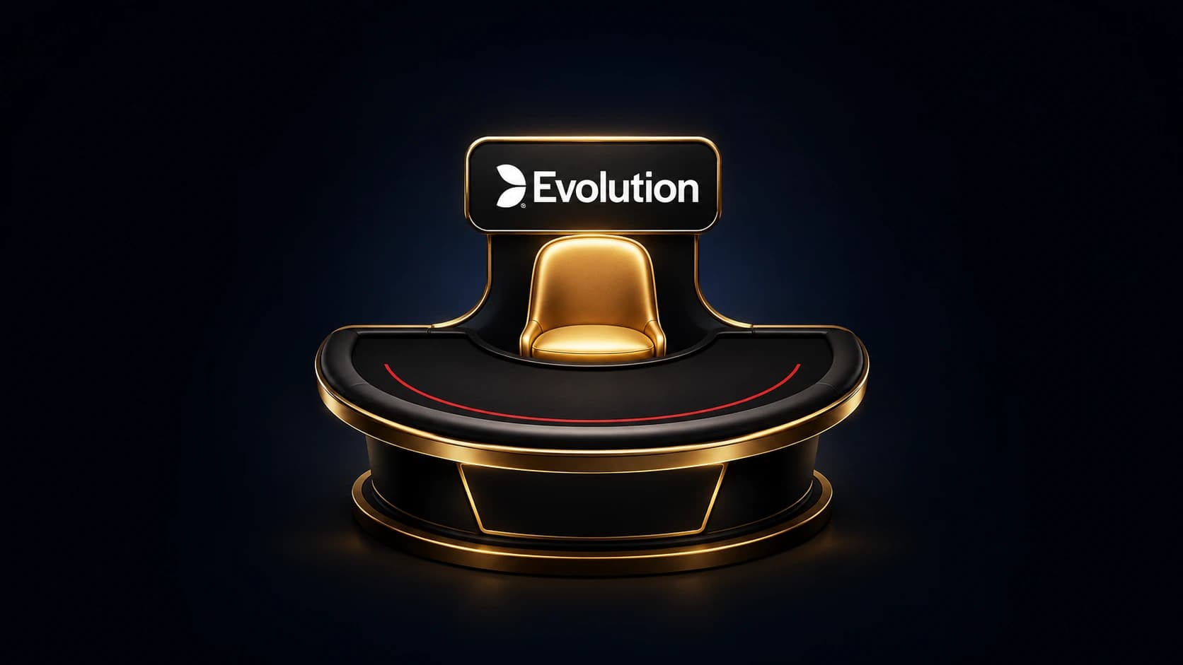 Golden casino seat at an Evolution gaming table